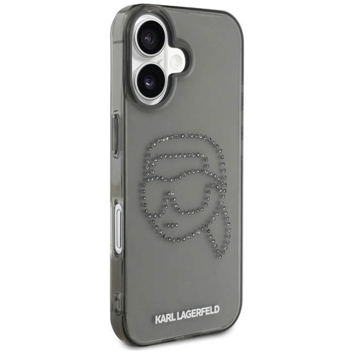 Karl Lagerfeld IML Rhinestones Karl Head Apple iPhone 16 black