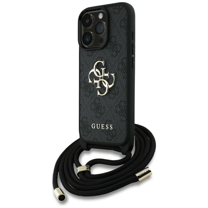 Guess 4G Big Logo Cord Stap Crossbody Apple iPhone 16 Pro black