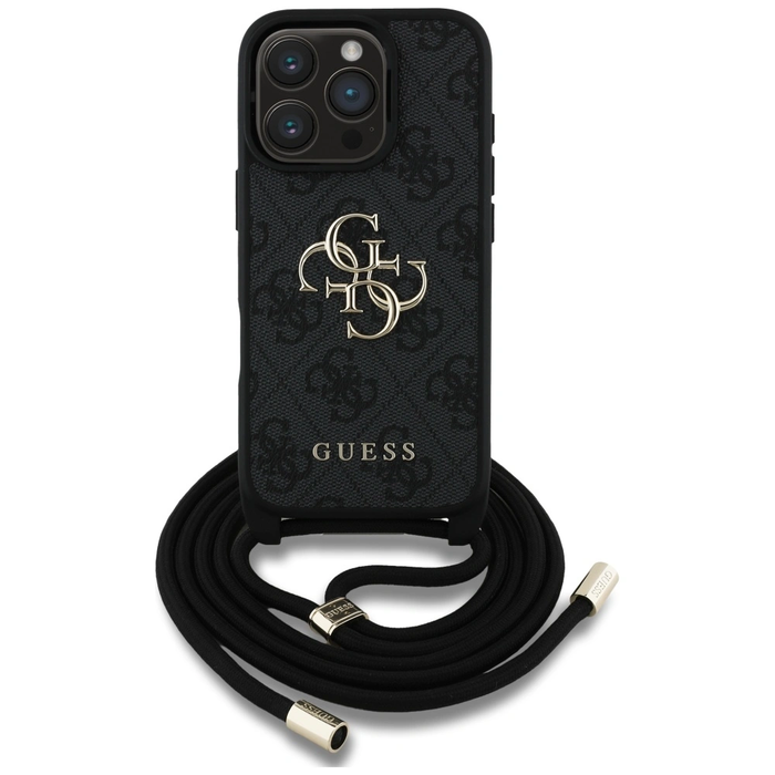 Guess 4G Big Logo Cord Stap Crossbody Apple iPhone 16 Pro black