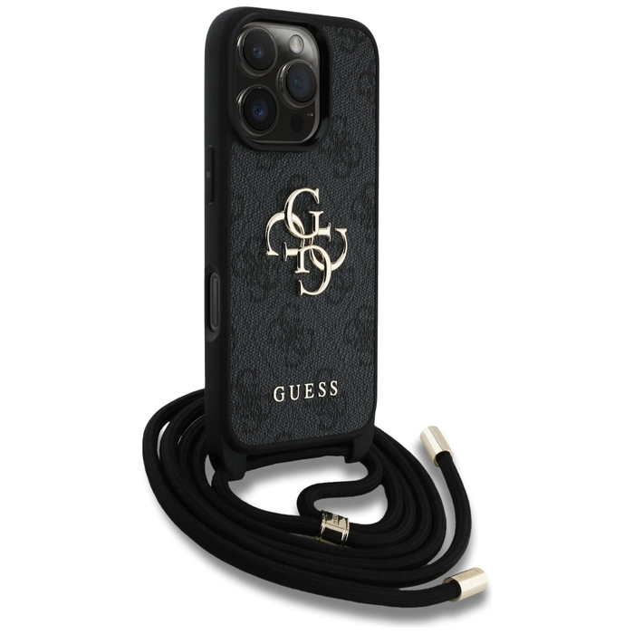 Guess 4G Big Logo Cord Stap Crossbody Apple iPhone 16 Pro black