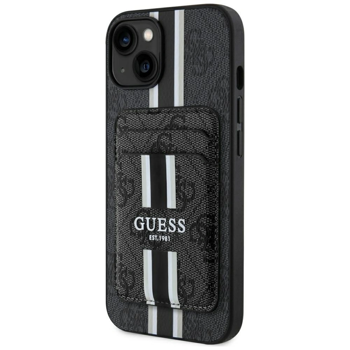 Guess 4G Stripes MagSafe Wallet Apple iPhone 15 black
