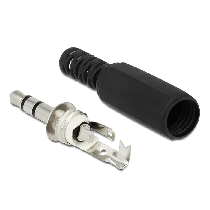 Βύσμα Ήχου Delock 3.5mm Stereo, 3 pin, Bend Protection, πλαστικό, μαύρο