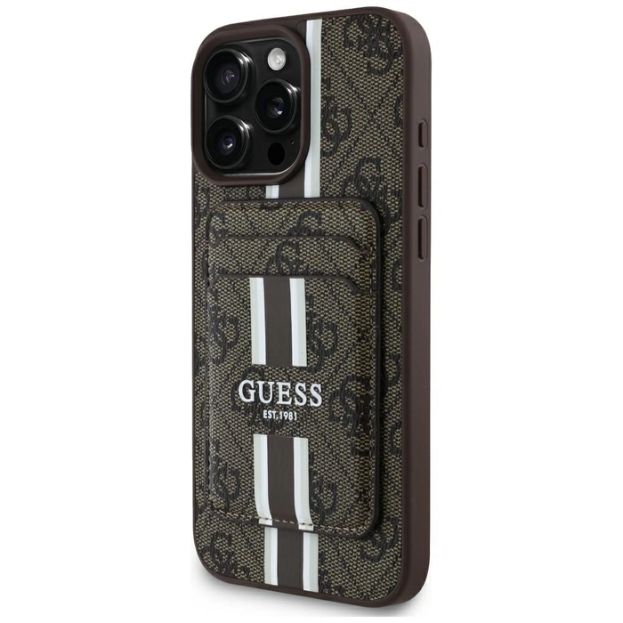 Guess 4G Stripes MagSafe Wallet Apple iPhone 16 Pro Max brown