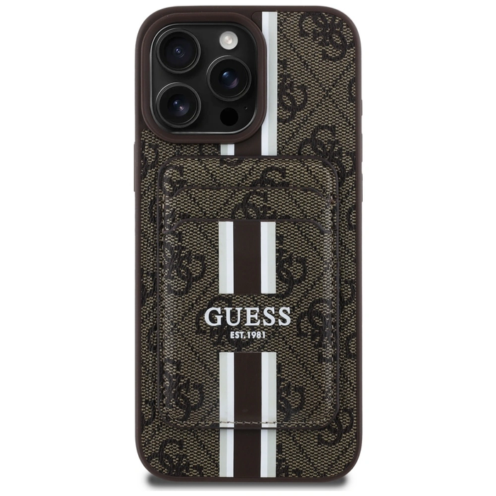 Guess 4G Stripes MagSafe Wallet Apple iPhone 16 Pro Max brown