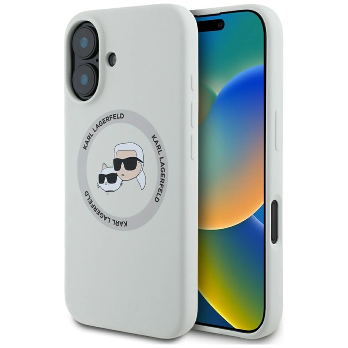 Karl Lagerfeld Silicone Double Heads And Circle MagSafe Apple iPhone 16 beige