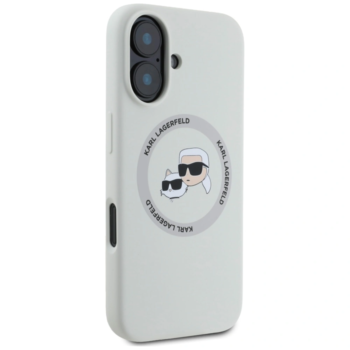 Karl Lagerfeld Silicone Double Heads And Circle MagSafe Apple iPhone 16 beige