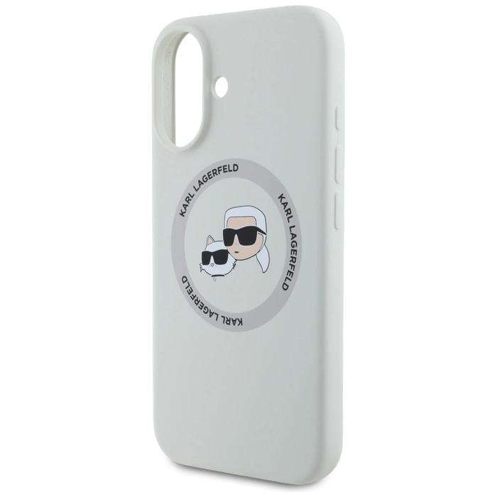Karl Lagerfeld Silicone Double Heads And Circle MagSafe Apple iPhone 16 beige