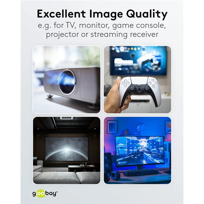 Καλώδιο HDMI 2.1 Goobay 65560 Με Ethernet 8k/60hz 48 Gbps 30m Μαύρο