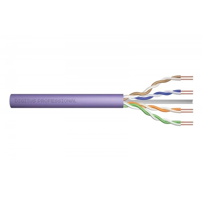 Καλώδιο Δικτύου Digitus Tele-Information, Installation , U / Utp Category 6, Wire, Copper, Pvc, 305m, Violet
