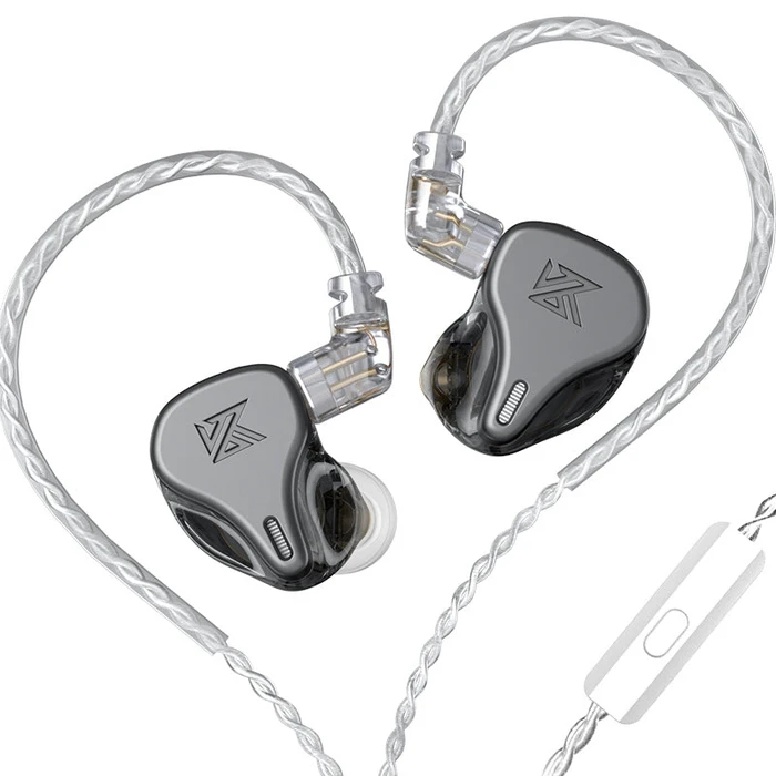 KZ In Ear Earphones DQ6 Grey With Mic HBB Tuned Improved 3DD Dynamic