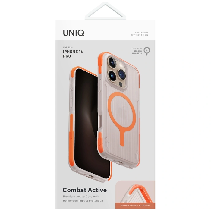 UNIQ Combat Active Apple iPhone 16 Pro Magclick Charging orange