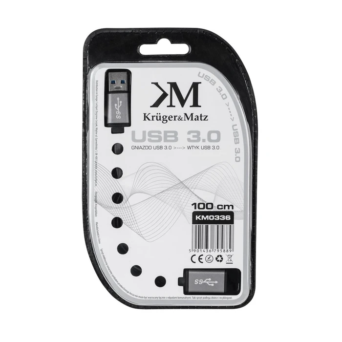 Καλώδιο USB Kruger & Matz Προέκταση USB 3.0 A/A M/F 1m