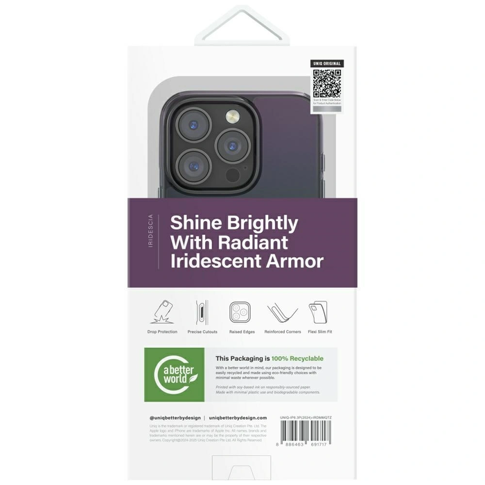 UNIQ Iridescia Apple iPhone 16 Pro Magclick Charging midnight