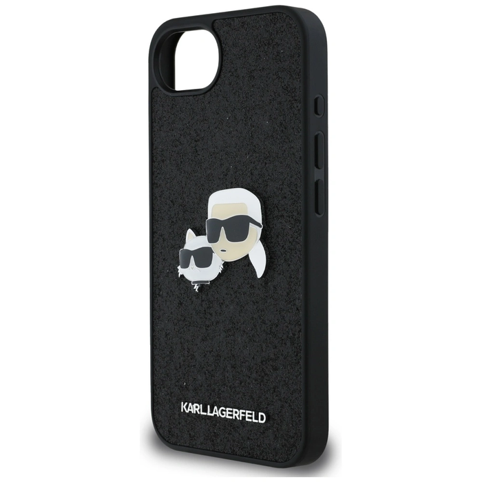 Karl Lagerfeld Fixed Glitter Karl&Choupette Heads Metal Pin Apple iPhone 17e / 16e black