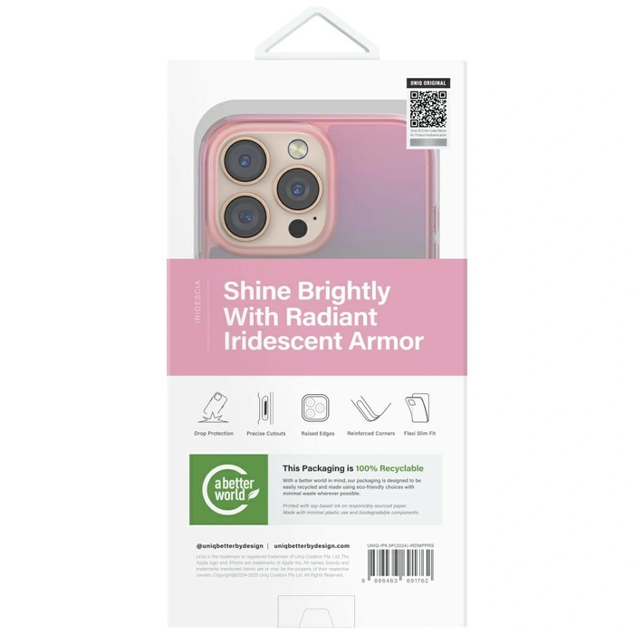 UNIQ Iridescia Apple iPhone 16 Pro Max Magclick Charging pink prism