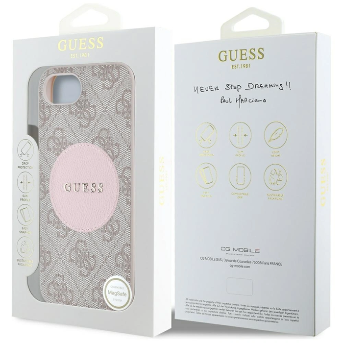 Guess 4G Circle Classic Logo MagSafe Apple iPhone 17e / 16e pink