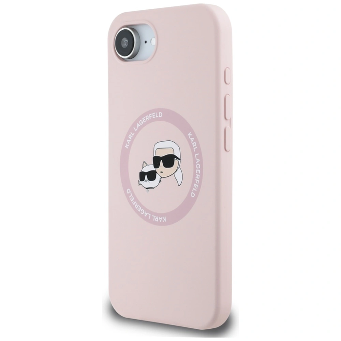Karl Lagerfeld Silicone Karl&Choupette Heads MagSafe Apple iPhone 17e / 16e pink