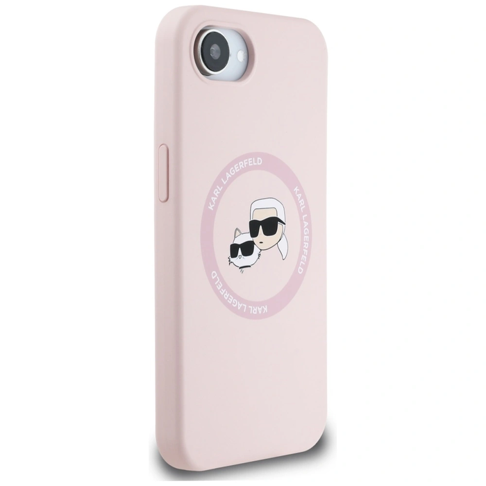 Karl Lagerfeld Silicone Karl&Choupette Heads MagSafe Apple iPhone 17e / 16e pink