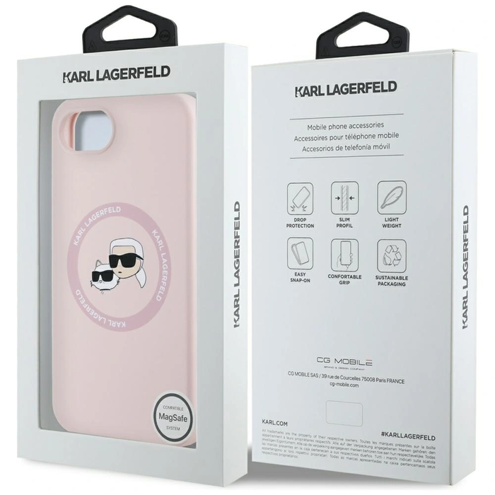 Karl Lagerfeld Silicone Karl&Choupette Heads MagSafe Apple iPhone 17e / 16e pink