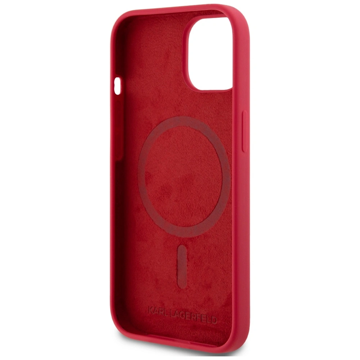 Karl Lagerfeld Silicone Karl&Choupette Heads Ring MagSafe Apple iPhone 15 red