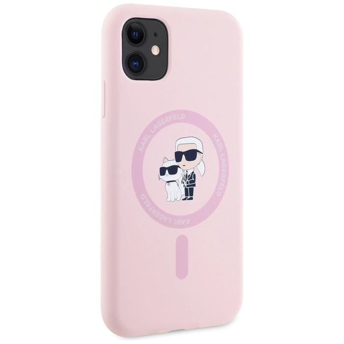 Karl Lagerfeld Silicone Karl&Choupette MagSafe Apple iPhone 11 pink