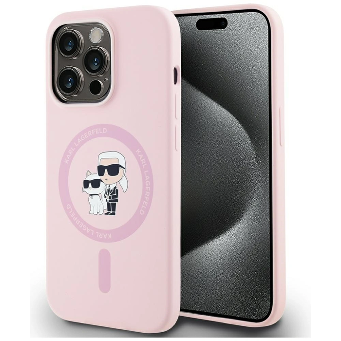 Karl Lagerfeld Silicone Karl&Choupette MagSafe Apple iPhone 14 Pro Max pink