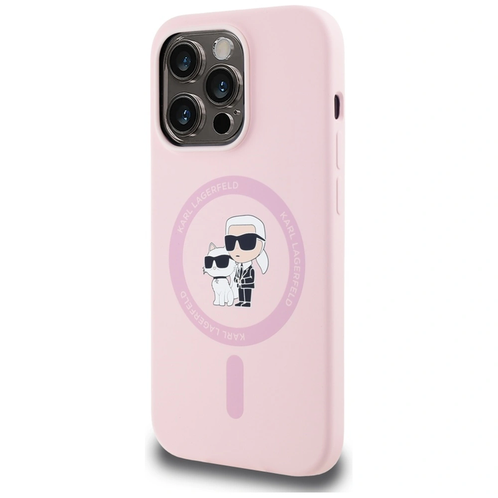 Karl Lagerfeld Silicone Karl&Choupette MagSafe Apple iPhone 14 Pro Max pink