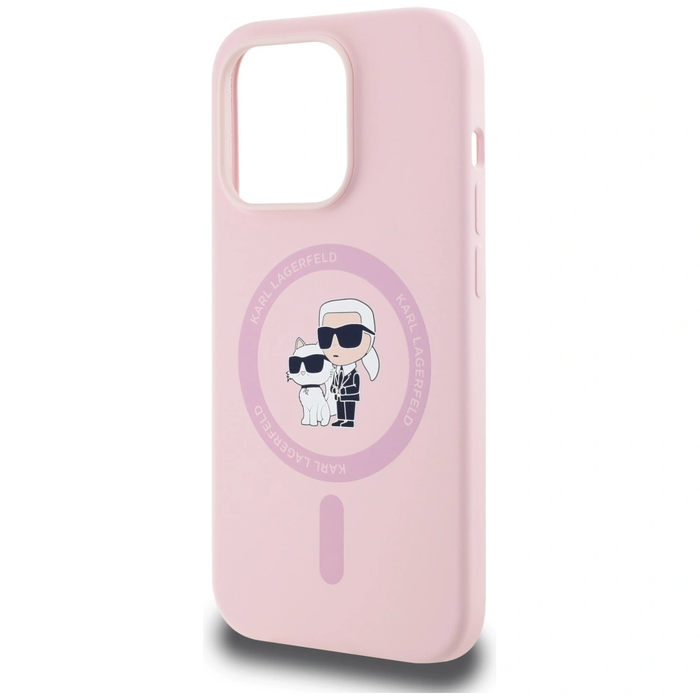 Karl Lagerfeld Silicone Karl&Choupette MagSafe Apple iPhone 14 Pro Max pink
