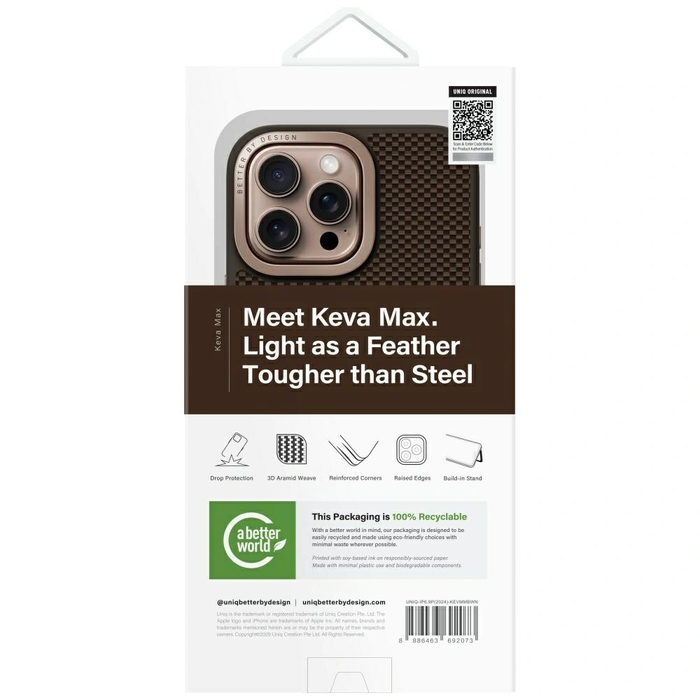 UNIQ Keva Max Apple iPhone 16 Pro Max Magclick Charging Camera Stand brown