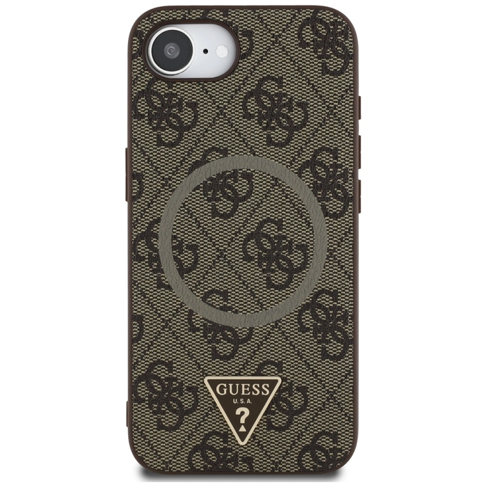 Guess 4G Ring Triangle Logo MagSafe for Apple iPhone 17e / 16e brown