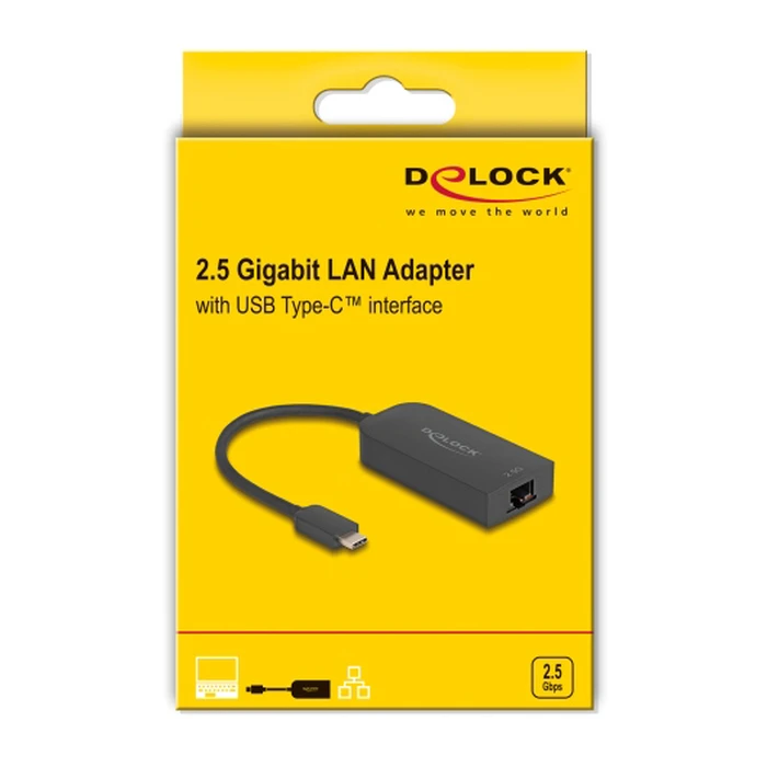 Αντάπτορας Δικτύου USB Delock 66046, USB-C, 2.5Gbps Ethernet, Μαύρος