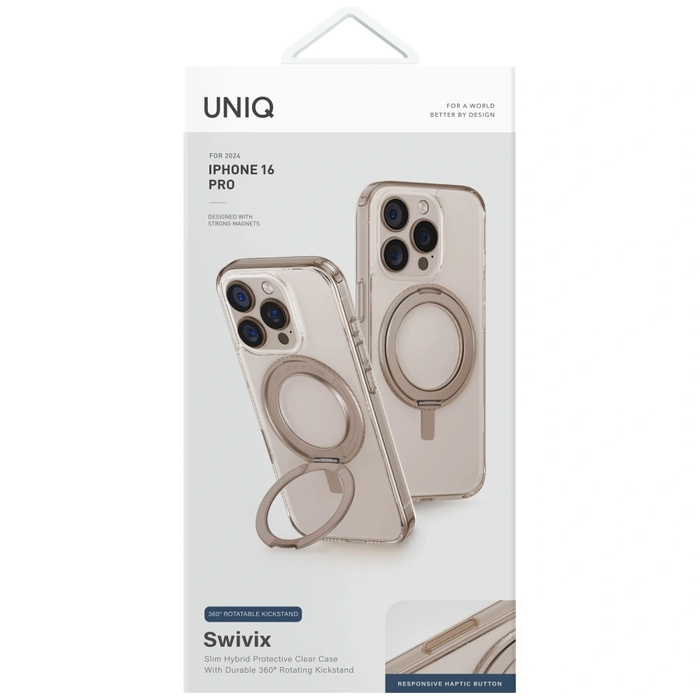 UNIQ Swivix Apple iPhone 16 Pro 360 Rotating Kickstand gold