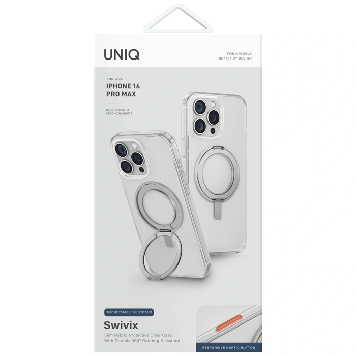 UNIQ Swivix Apple iPhone 16 Pro Max 360 Rotating Kickstand clear