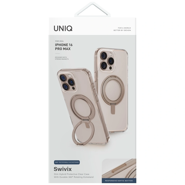 UNIQ Swivix Apple iPhone 16 Pro Max 360 Rotating Kickstand gold