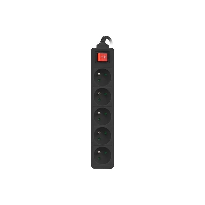 Πολύπριζο Lanberg 3m, Black, 5 Sockets, With Switch, Cable Made Of Solid Copper