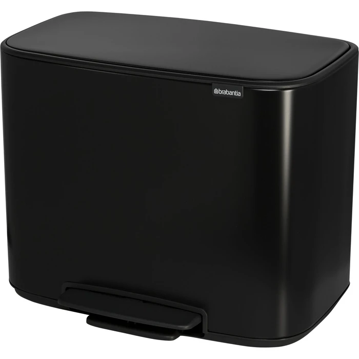 Brabantia Bo Pedal Bin - Black, 3 x 11 L