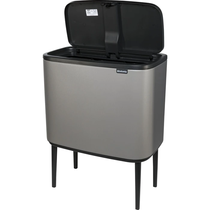 Brabantia BO Touch Bin Plastic Trash Can 33 L - Concrete Grey (Model 127229)