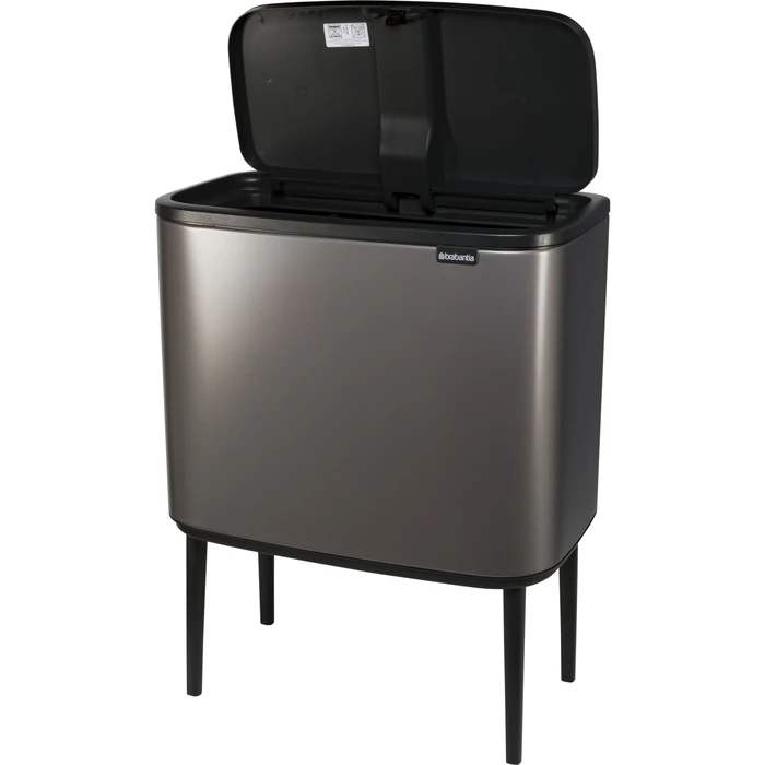 Brabantia BO Touch Bin Platinum, 3 x 11 L Waste Bin
