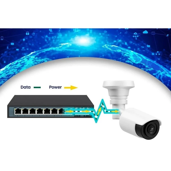 Network Switch Extralink Ceres Ex-Sf1008p 8 Ports 10-100mbps