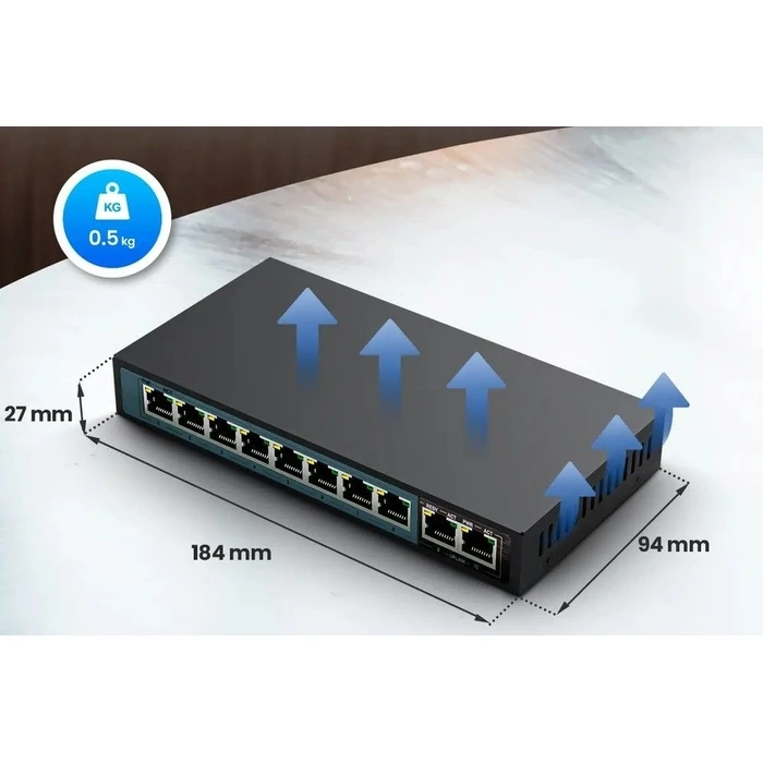Network Switch Extralink Ceres Ex-Sf1008p 8 Ports 10-100mbps