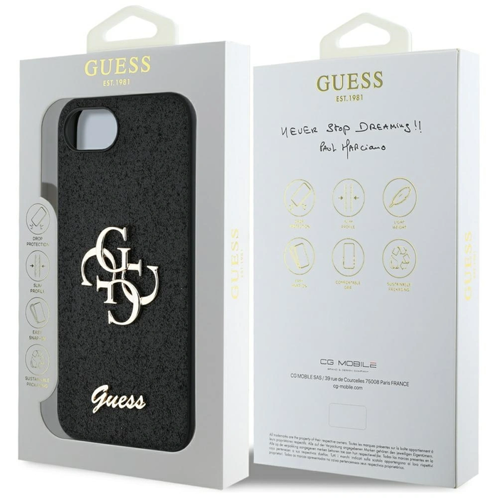 Guess Fixed Glitter Big 4G Apple iPhone 17e / 16e black