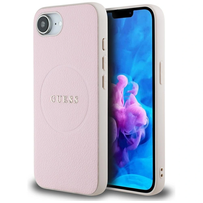 Guess Grained Ring MagSafe Apple iPhone 17e / 16e pink