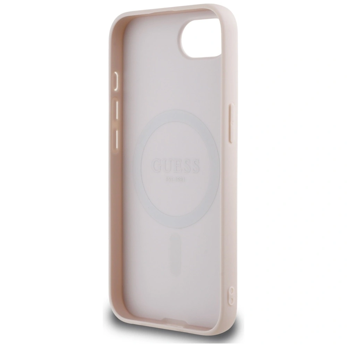 Guess Grained Ring MagSafe Apple iPhone 17e / 16e pink
