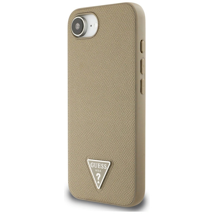 Guess Grained Triangle MagSafe Apple iPhone 17e / 16e brown