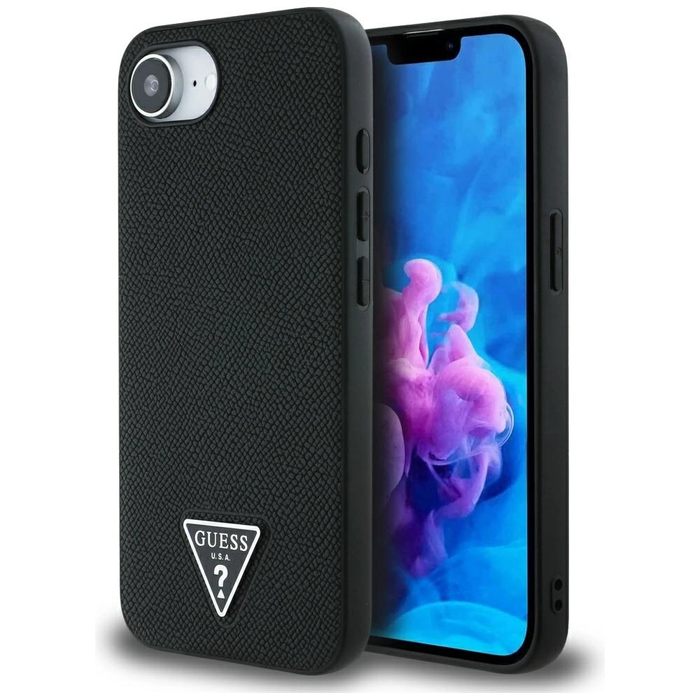 Guess Grained Triangle MagSafe Apple iPhone 17e / 16e black