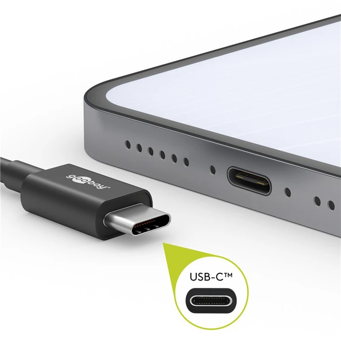Καλώδιο USB-C Goobay 66318, 60W, 480Mbps, 1m, μαύρο