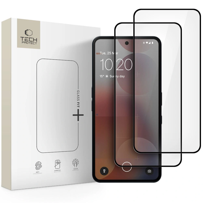 Tech-Protect Glass Fit+ Nothing Phone 3 / 3a / 3a Pro Black [2 PACK]
