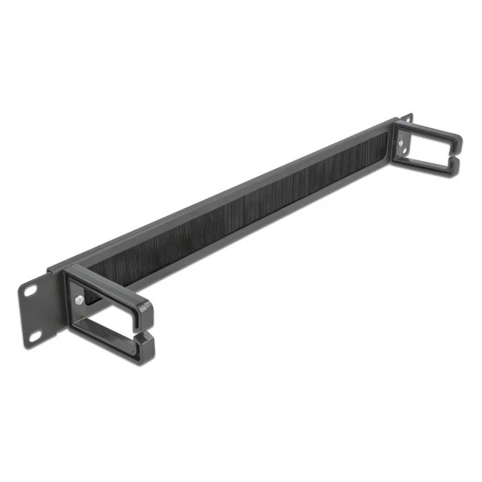 Αξεσουάρ για Καμπίνες Rack Delock Cable Management 66486, 19"/1U 2X Γάντζοι & Βούρτσα, Μαύρο
