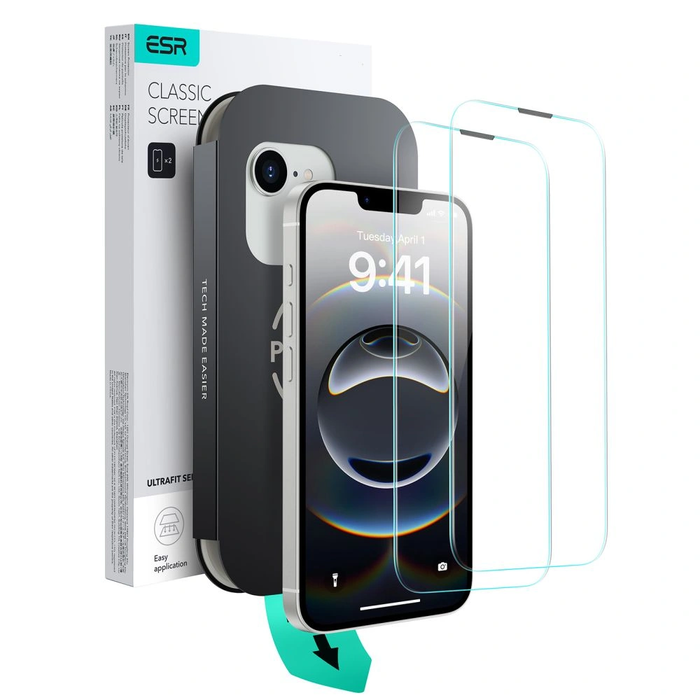 ESR Ultrafit Tempered Glass Apple iPhone 13 / 13 Pro / 14 / 17e / 16e Clear [2 PACK]