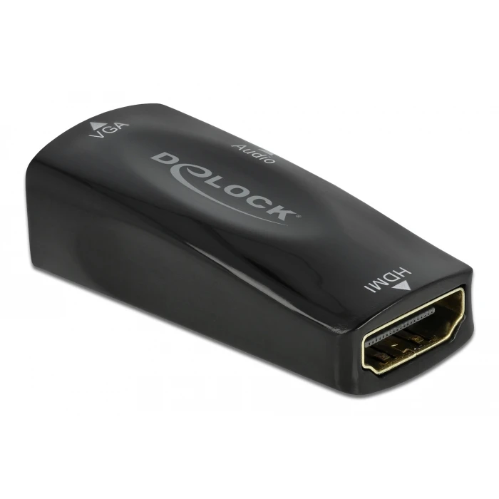 Αντάπτορας HDMI Delock σε VGA 66560, με audio, 1080p/60Hz, μαύρος